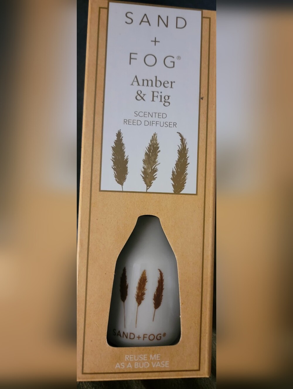 Sand + Fog Scented Reed Diffuser - W/ Bud Vase Amber  & Fig